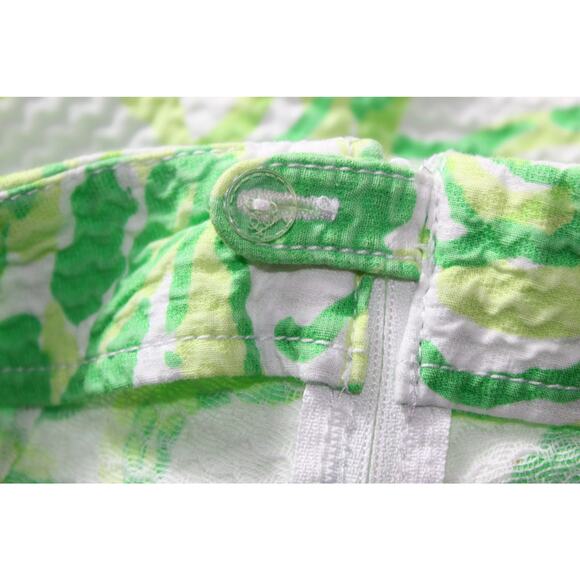 Lilly Pulitzer Shorts Liza Heartbreakers White Green Floral Pattern Resort Sz 4 - Picture 6 of 13